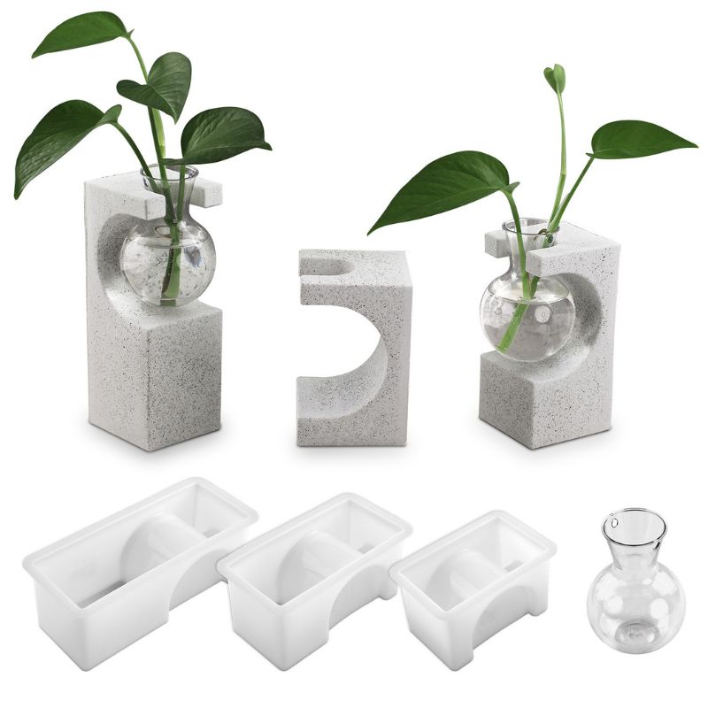 hydroponic plant vase Rectangular Hydroponic Plant Vase Resin Mold Set – IntoResin