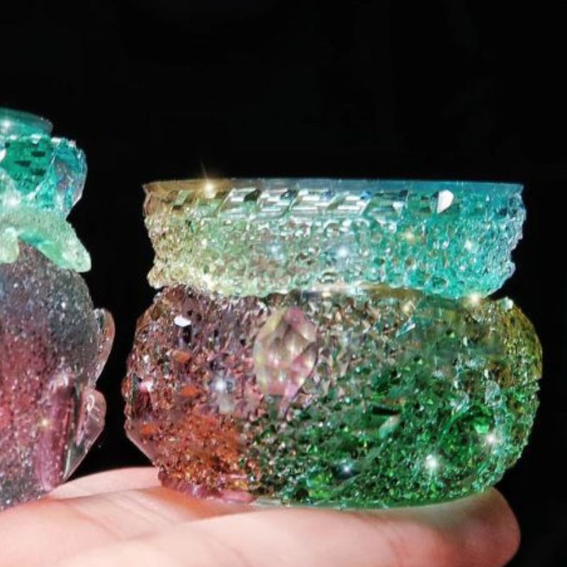 Handmade Diamond Mini Pudding Storage Jar Resin Molds