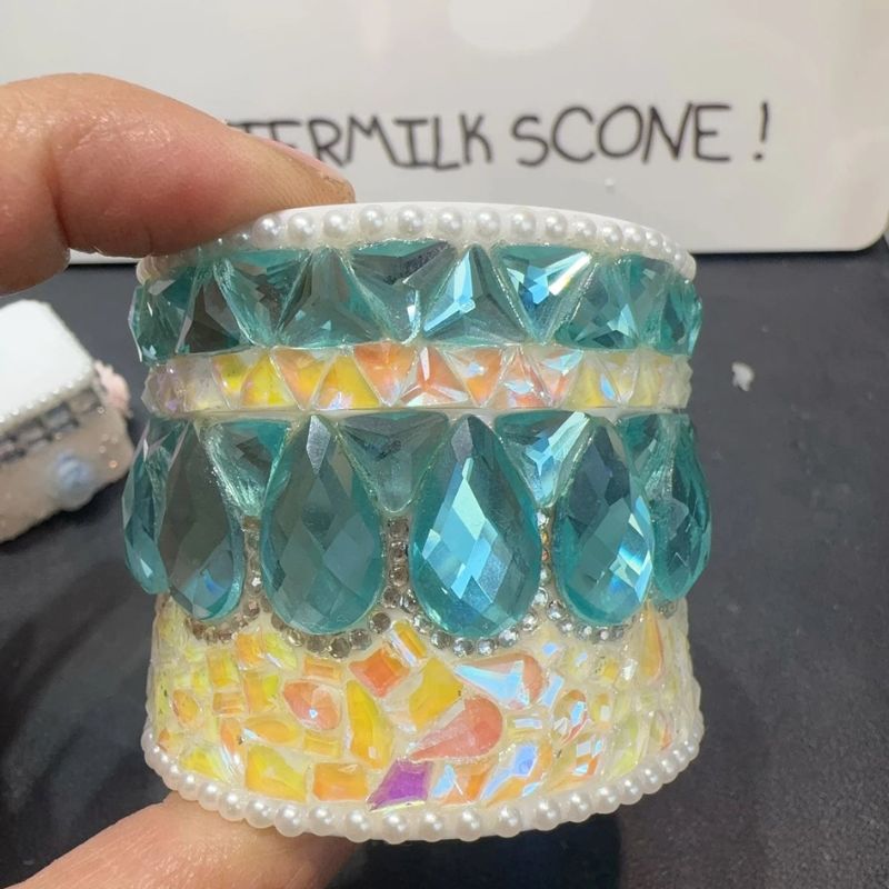 Handmade Diamond Square Cylindrical Pudding Jar Resin Molds