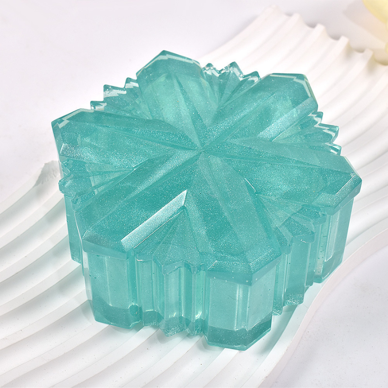 Molde de resina para decoración de cajas de almacenamiento con copos de nieve