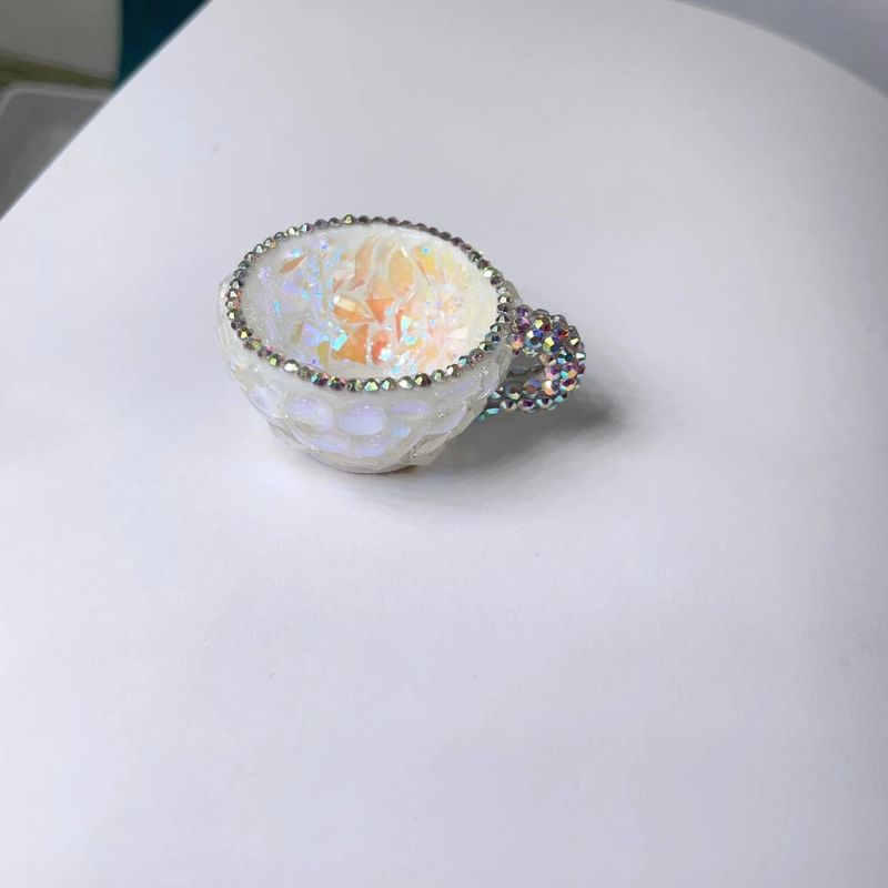 Molde de resina para almacenamiento de tazas con forma de diamante hecho a mano