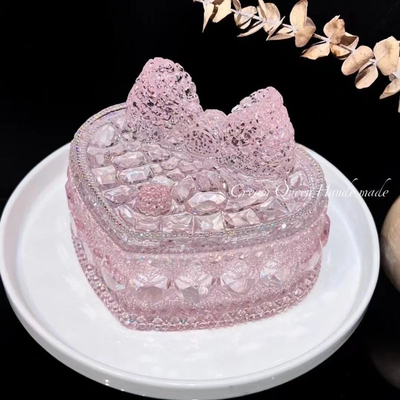 Moldes de resina para cajas de almacenamiento con forma de corazón de diamante hechos a mano