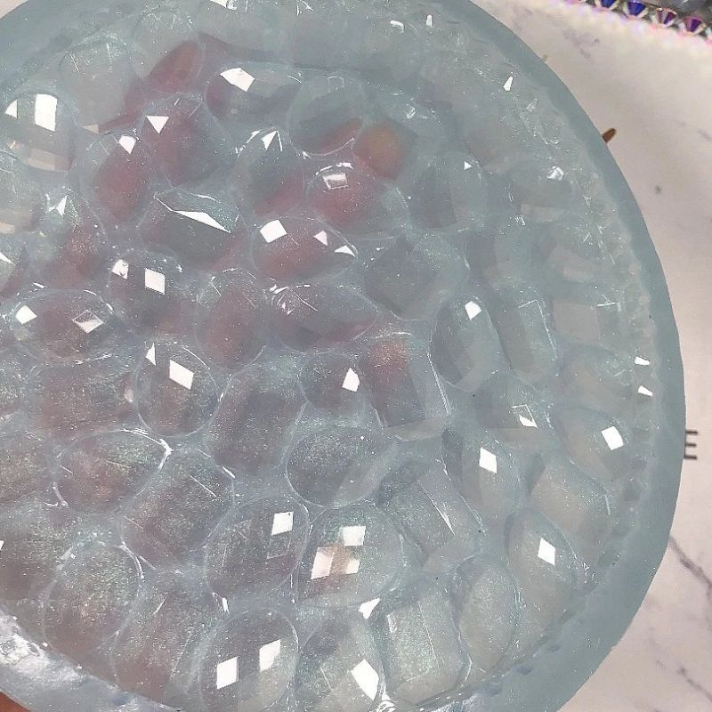 Handmade Large Diamond Round Coasters Resin Mold