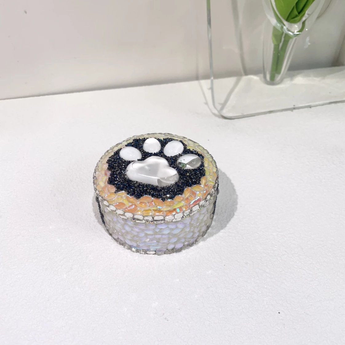 Handmade Diamond Pet Paw Ashes Keepsake Resin Mold