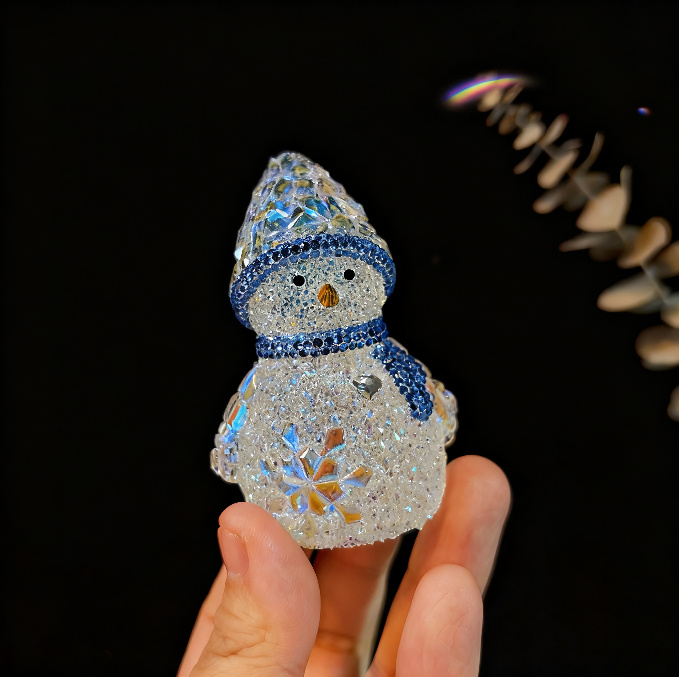 Moldes de resina para adornos navideños de muñeco de nieve con diamantes hechos a mano