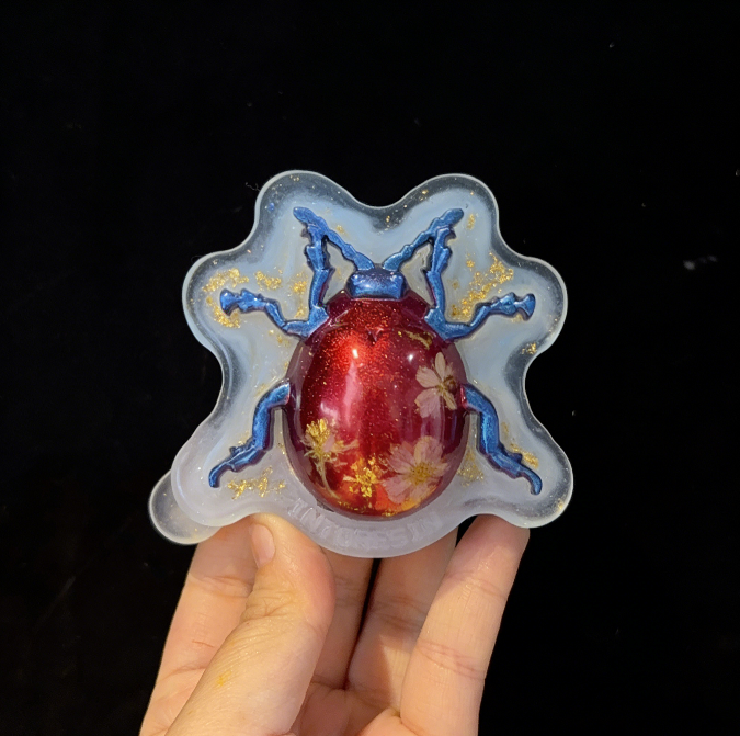 Molde de resina para decoración de insectos escarabajo hecho a mano