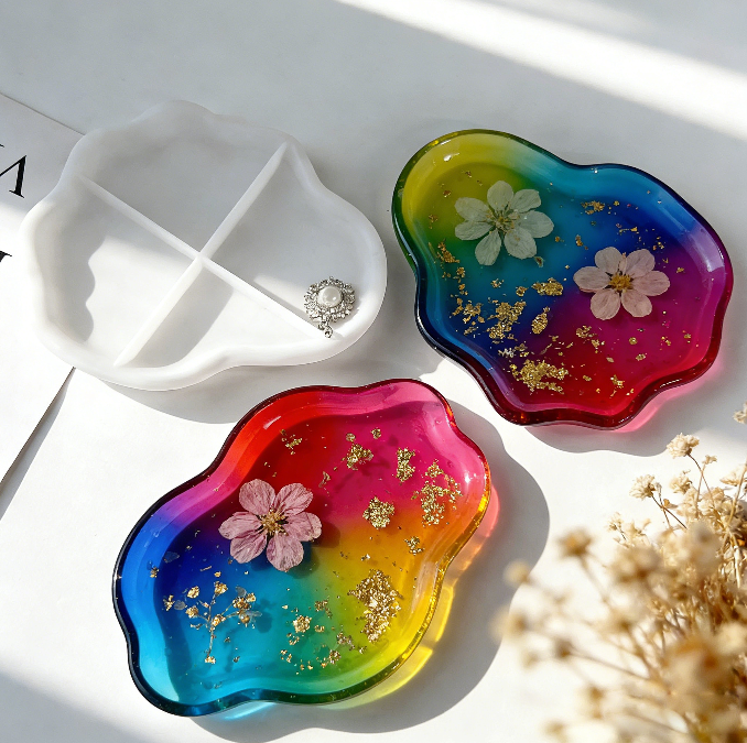 5 Different Shapes of Dishes Storage Resin Mold
