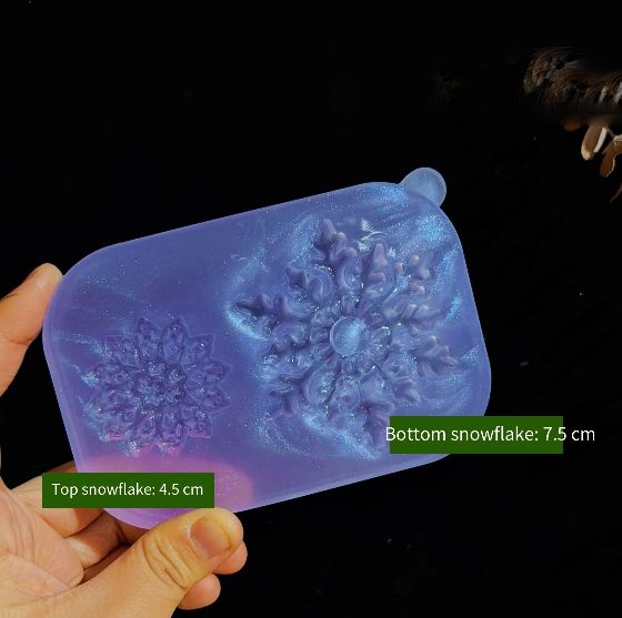 Handmade Diamond Mini Double-Layer Rotating Snowflake Ornament Resin Mold