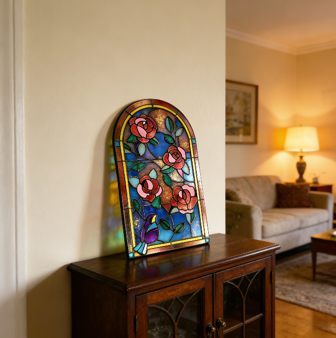 Stained Glass Window Panel Decoration Hanging Resin Mold