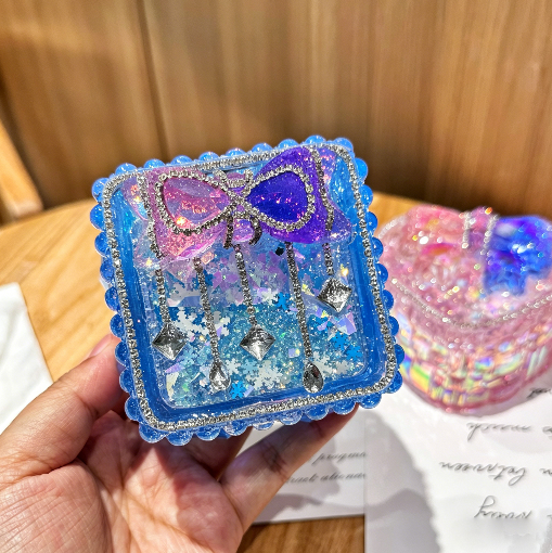 Handmade Diamond Flip-Top Box Storage Resin Mold