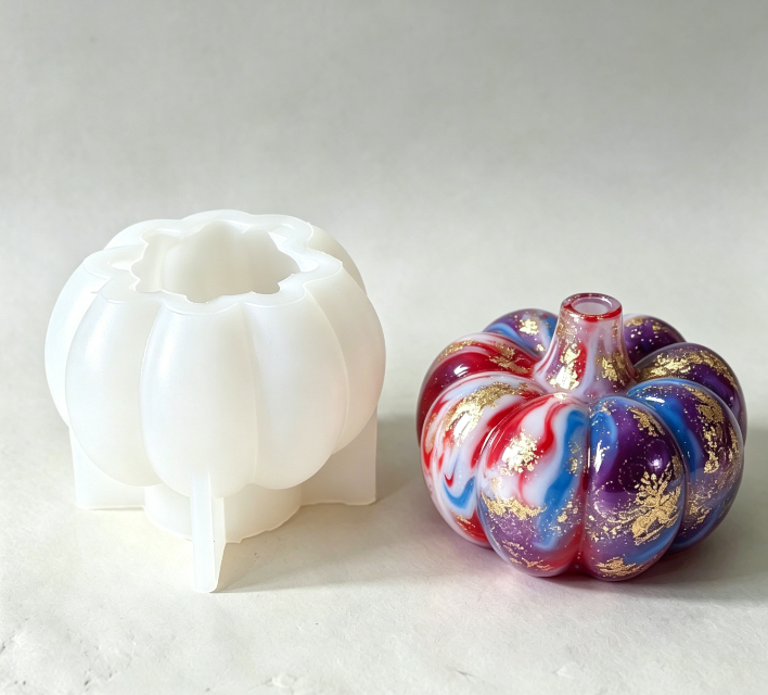 Pumpkin-Shaped Vase Resin Mold