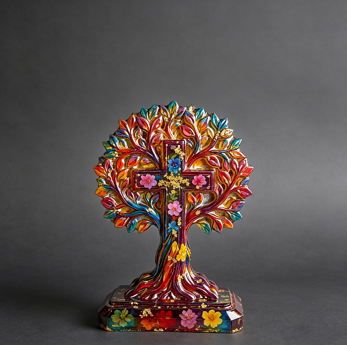 Tree of Life Cross Faith Ornament Resin Mold