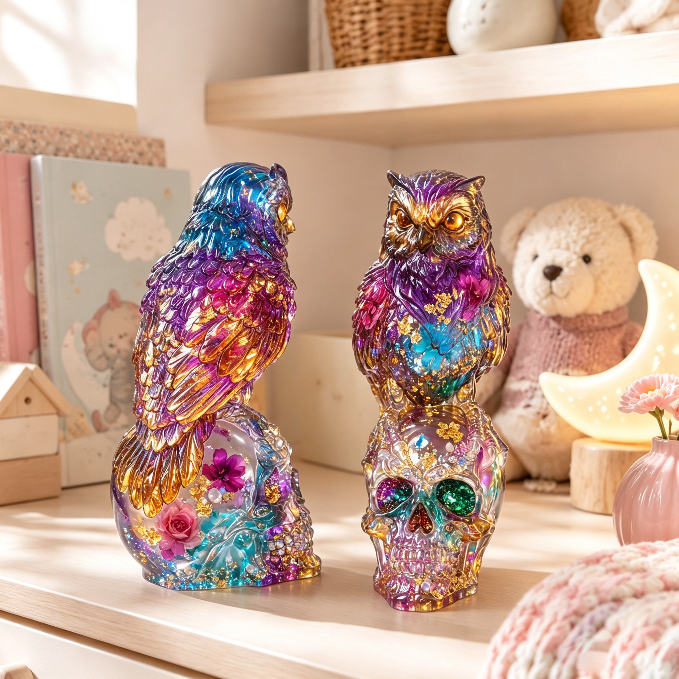 Owl Skull Figurine Resin Mold