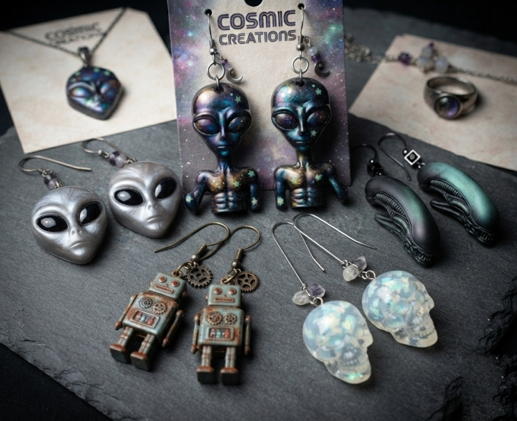 Handmade Alien Earring & Jewelry Decoration Resin Mold