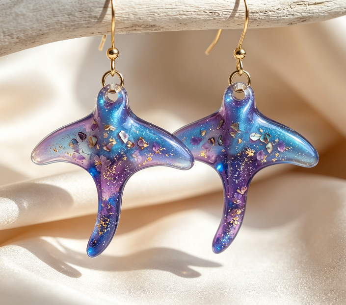 Handmade Cute Stingray Earrings Jewelry Resin Mold
