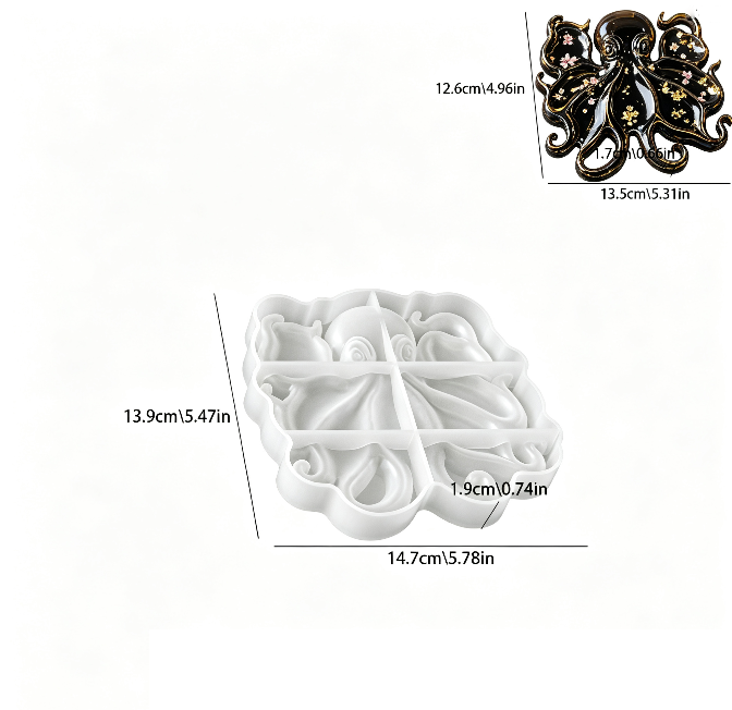 Octopus Divided Tray Storage Resin Mold