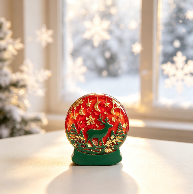 Christmas Snow Globe Figurine Resin Mold