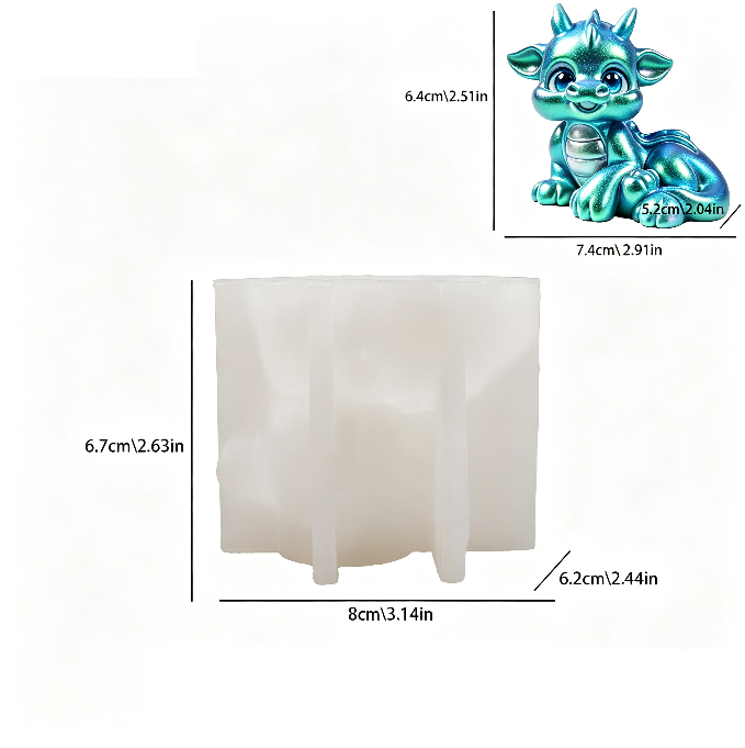 Cute Resting Dragon Figurine Resin Mold