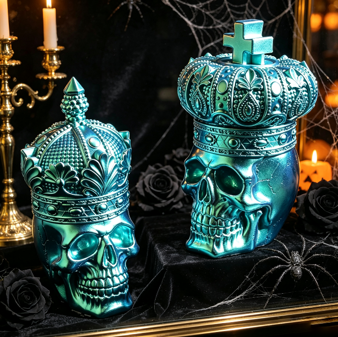 Crowned Skull Ornament Resin Mold