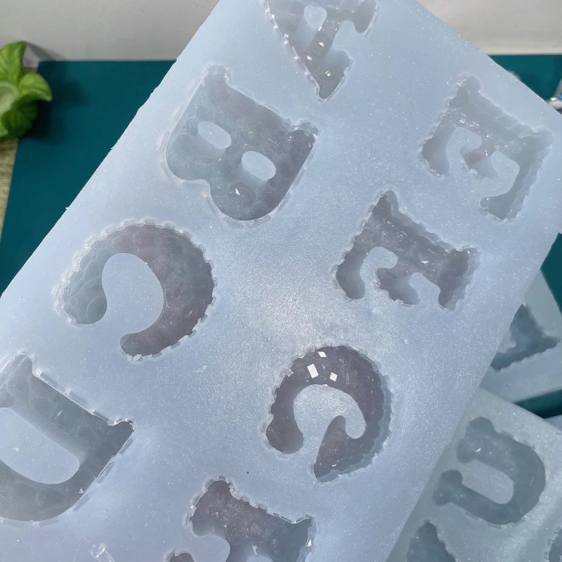 Molde de resina para decoración del alfabeto de 26 diamantes hecho a mano