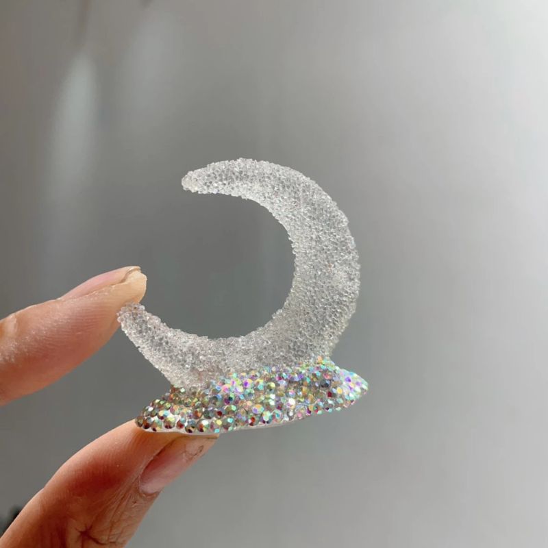 Handmade Diamond Moon Decoration Resin Mold