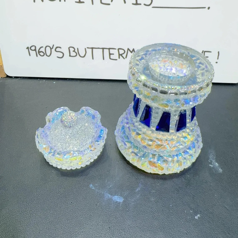 Handmade Diamond Chess Storage Jar Resin Mold