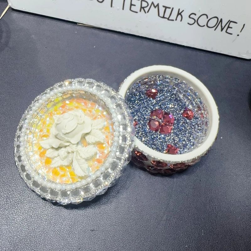 Handmade Diamond Rose Storage Box Resin Mold