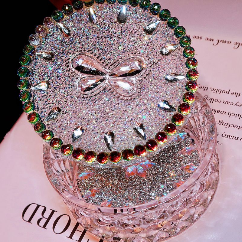 Handmade Crystal Flower Diamond Storage Boxes Resin Molds