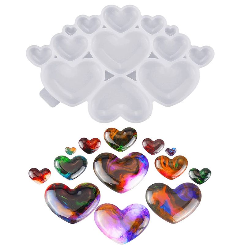 13x14.5cm Silicone mould to make a resin heart x1 - Perles & Co