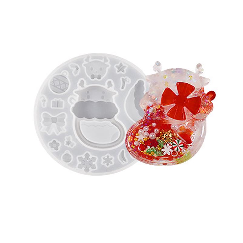 6 moldes de resina para decoración navideña