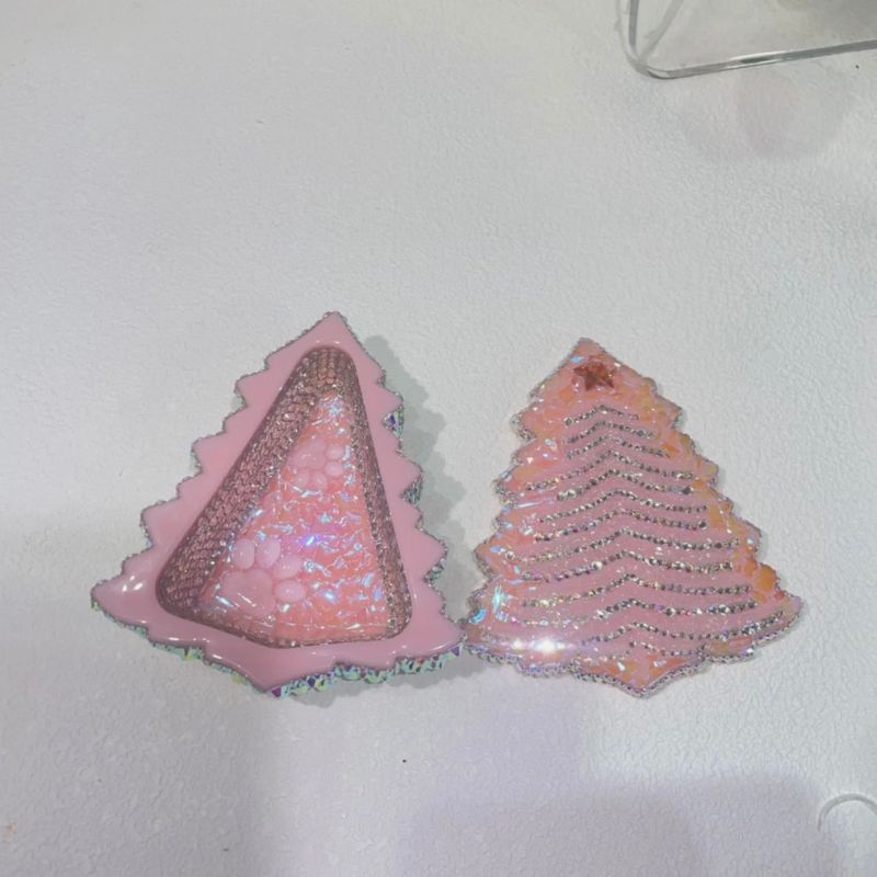 Molde de resina para adorno de árbol de Navidad con diamantes hecho a mano