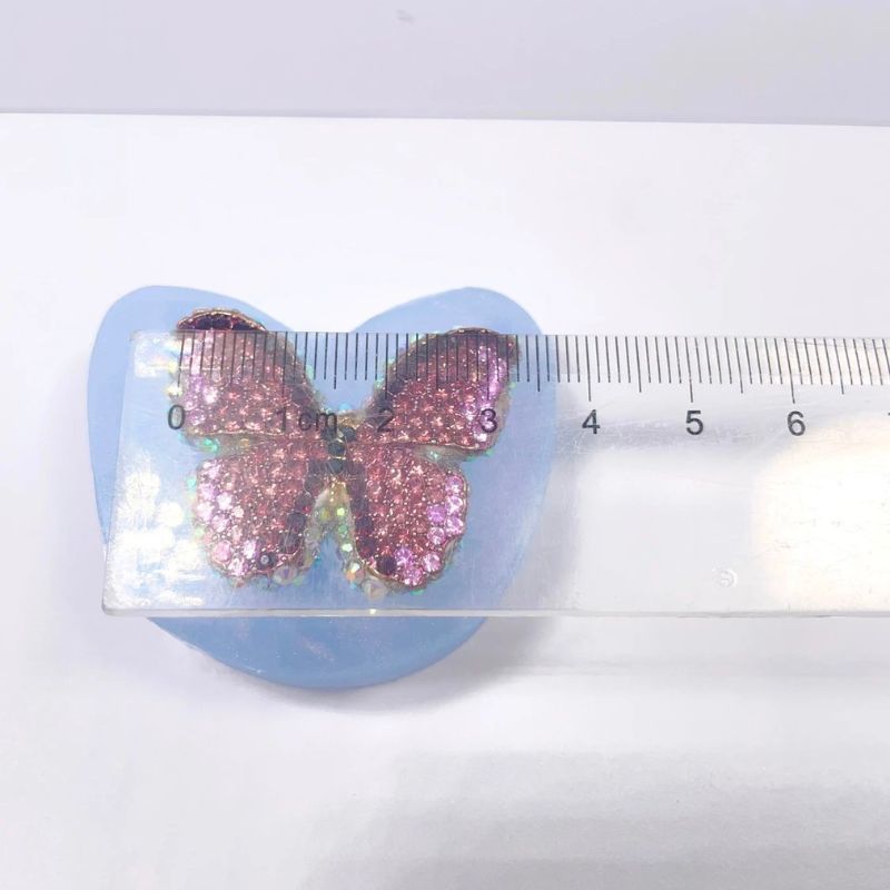 Broche de mariposa de diamantes hecho a mano, pendientes, horquillas, decoraciones, molde de resina