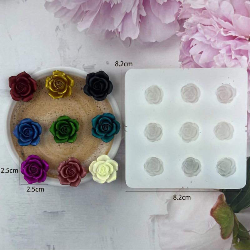 9pcs Small Flower Ornament Resin Mold