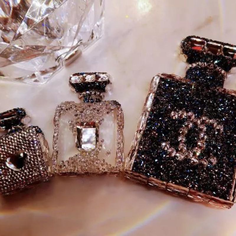 Moldes de resina para adornos de botellas de perfume de diamantes hechos a mano (3 piezas)