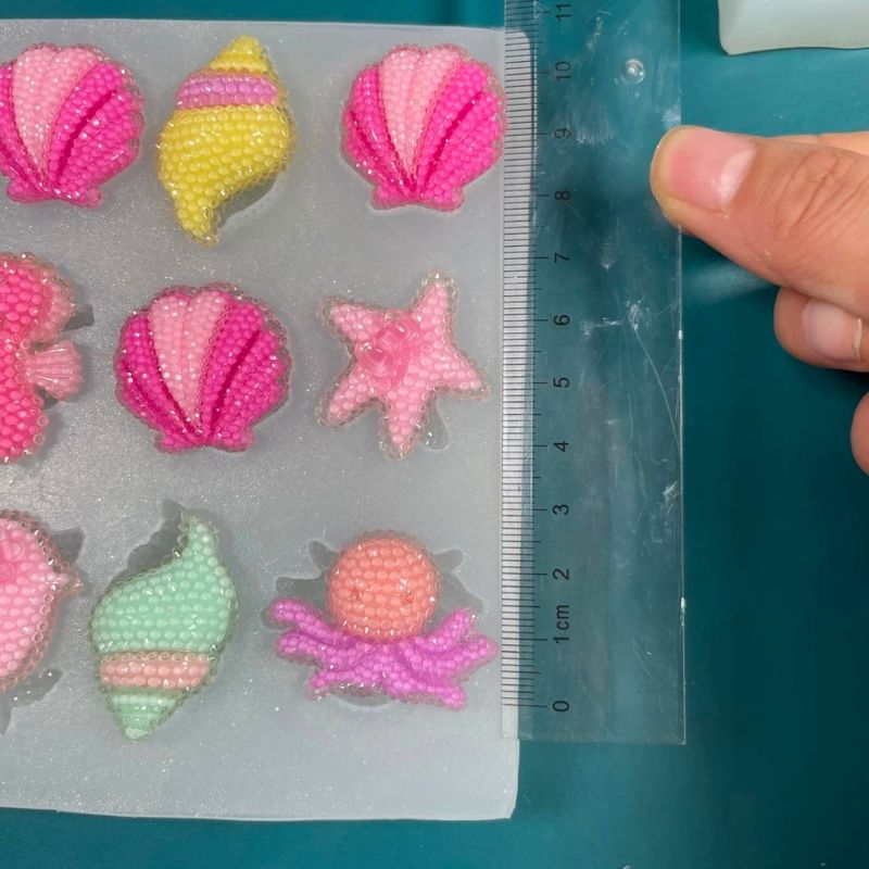 Handmade Diamond Shell Conch Seahorse Dolphin Resin Molds