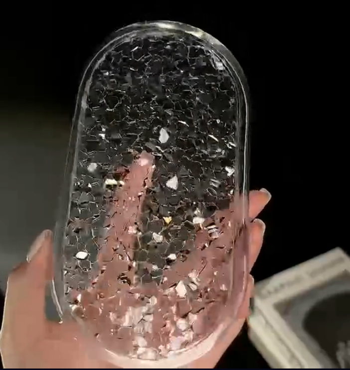 Handmade Crystal Cluster Inlay for 8×16cm Oval Tray Resin Mold