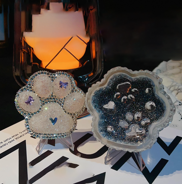 Handmade Diamond Cat's Paw Storage Resin Mold