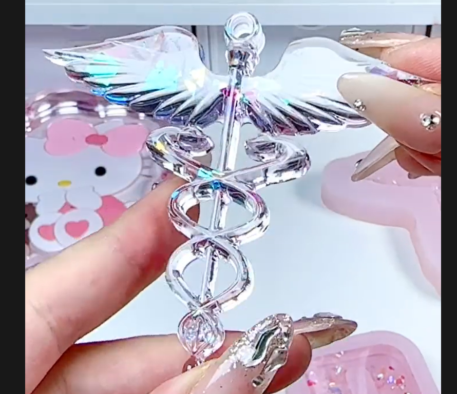 Handmade Winged Medical Caduceus Pendant Jewelry Resin Molds