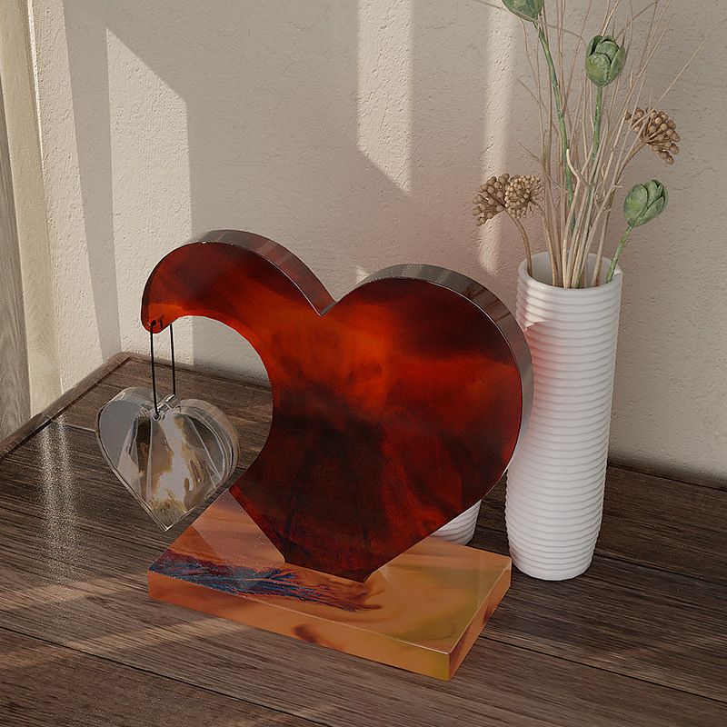 Molde de resina para marco de fotos con diseño de patchwork de amor