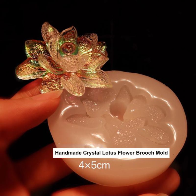 Handmade Crystal Lotus Flower Brooch Decoration Resin Mold(Not for beginners)