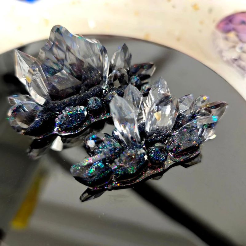 Molde de resina para adorno de racimo de cristal único hecho a mano