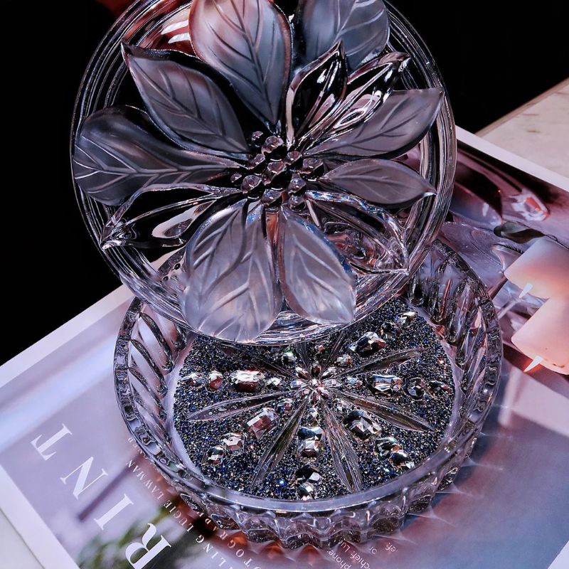 Handmade Diamond Bottom Large Size Magnolia Flower Storage Resin Molds