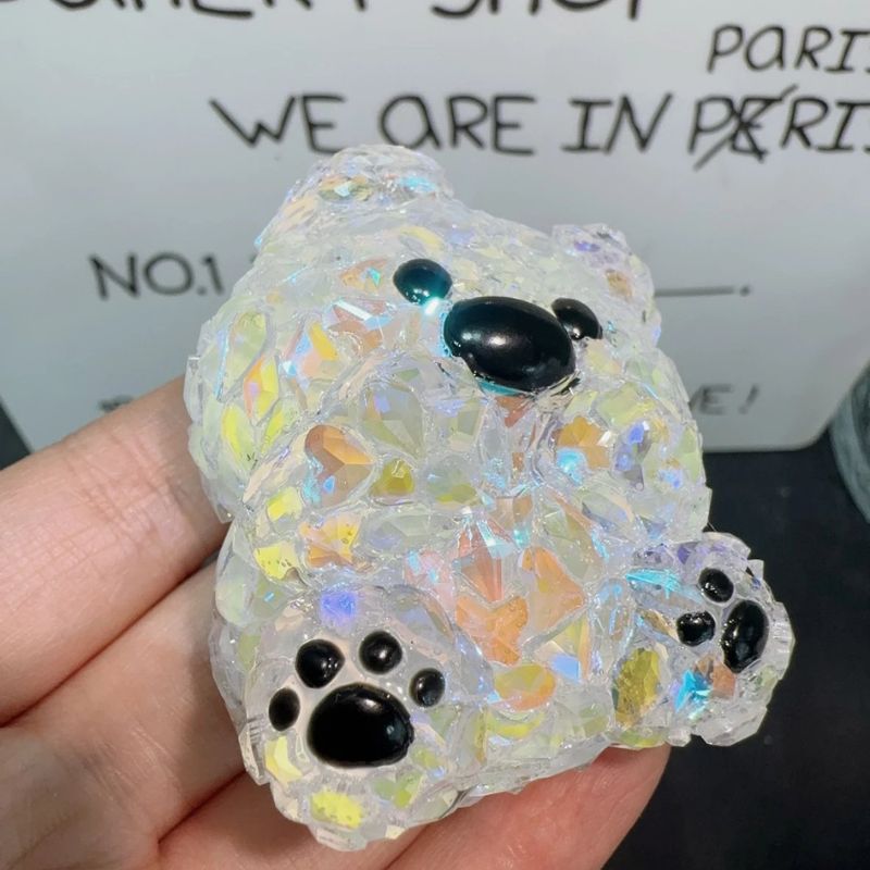 Molde de resina para adorno de perro con diamantes hecho a mano