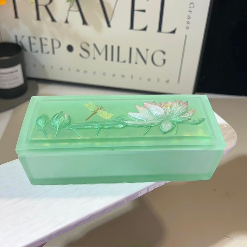 Moldes de resina para cajas de almacenamiento de flores de loto de gran tamaño hechos a mano