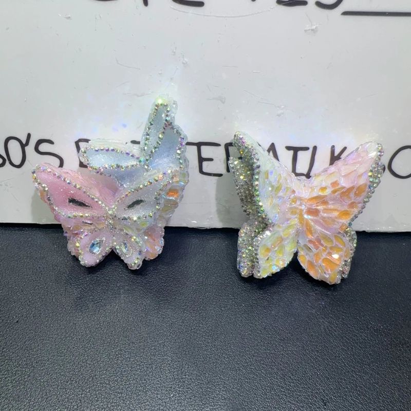 Molde de resina con alas de mariposa de doble capa de diamante hecho a mano