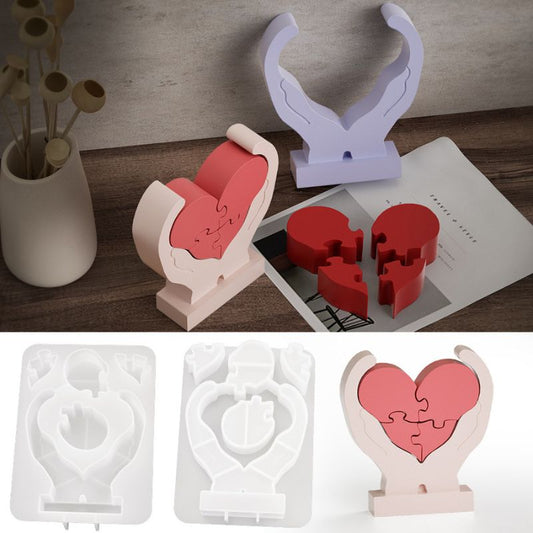 Hand-held Patchwork Love Ornament Resin Mold