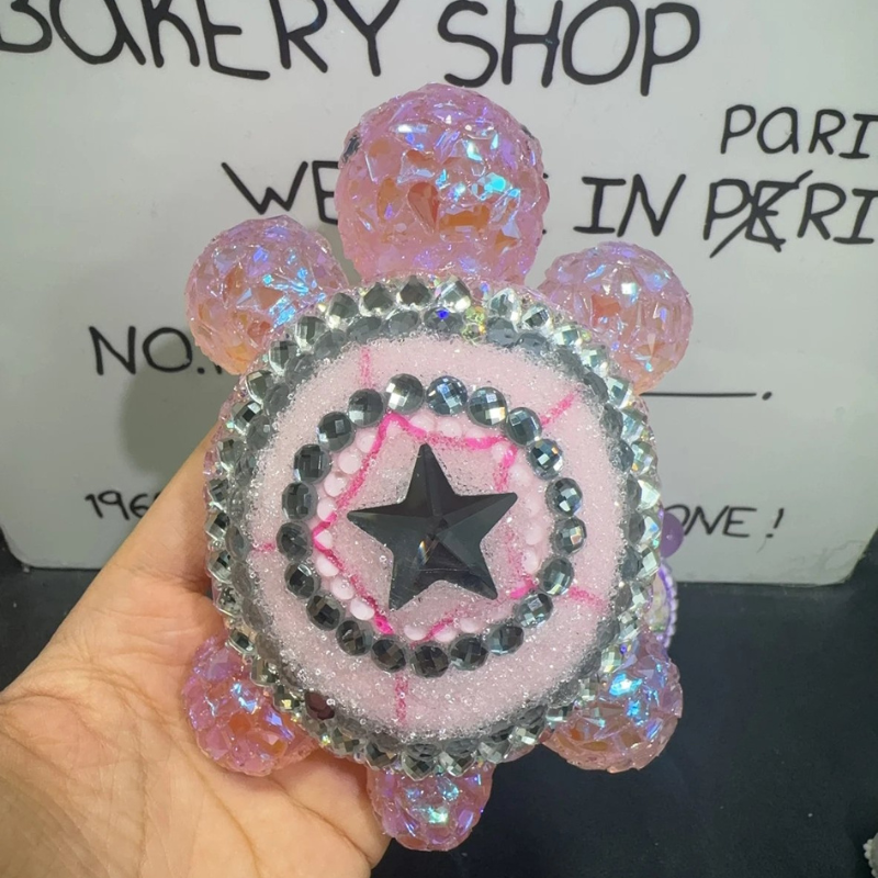 Molde de resina para adorno de tortuga con estrella de diamante hecho a mano