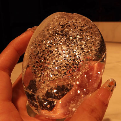 Oval Crystal Cluster Ball Ornament Resin Mold