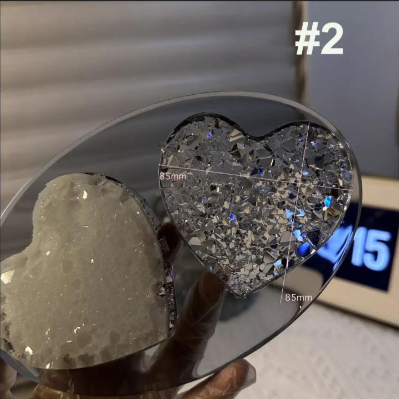 Handmade Crystal Cluster Inlay for Heart Shape Resin Mold