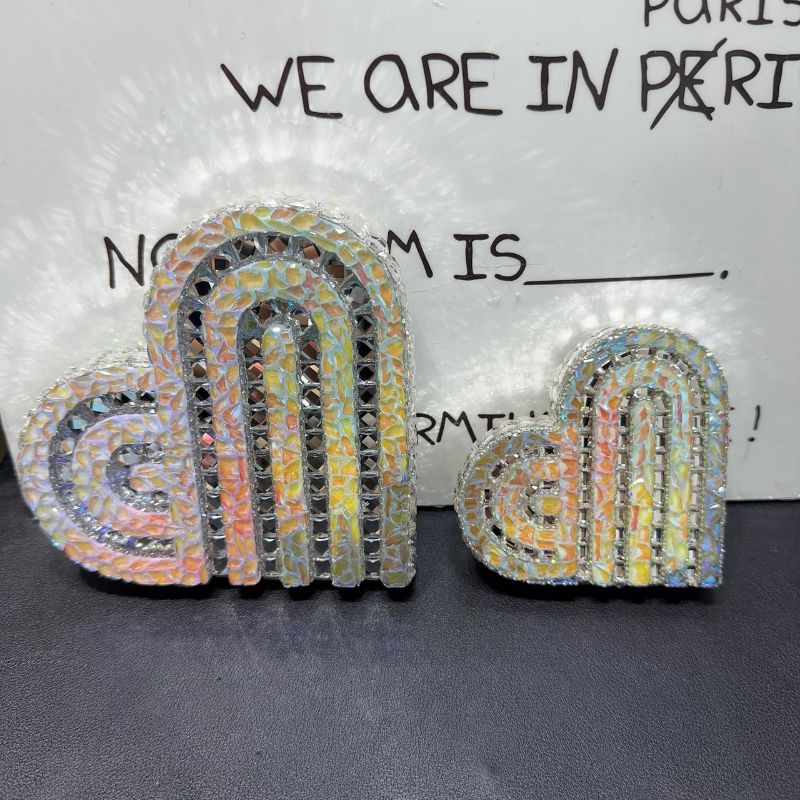 Molde de resina para adorno de arco de amor con diamantes hecho a mano